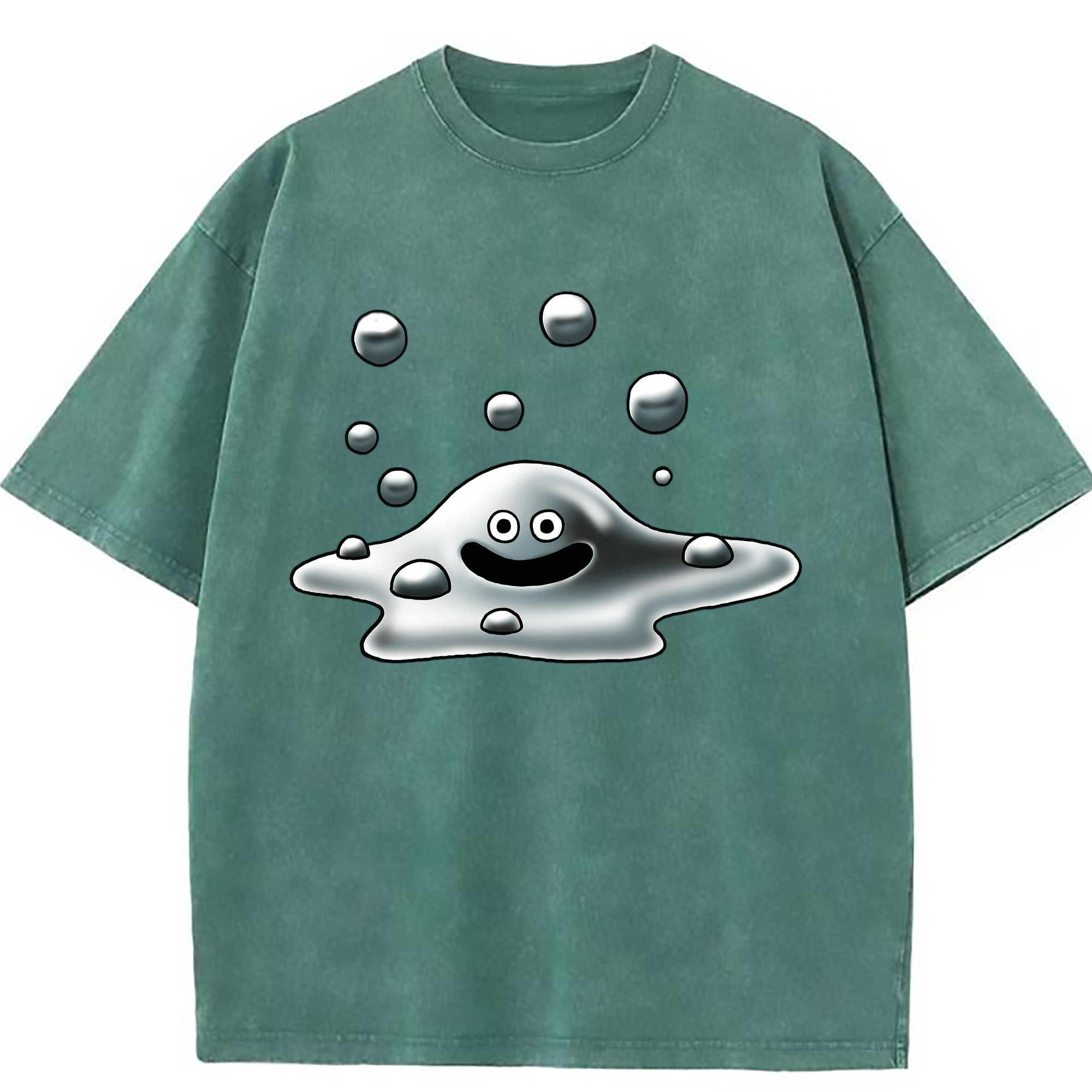 （画像用） ドラゴンクエスト Doragon Kuesuto Dragon Quest 綿100% ヴィンテージ風 半袖Tシャツ（フロントプリント）